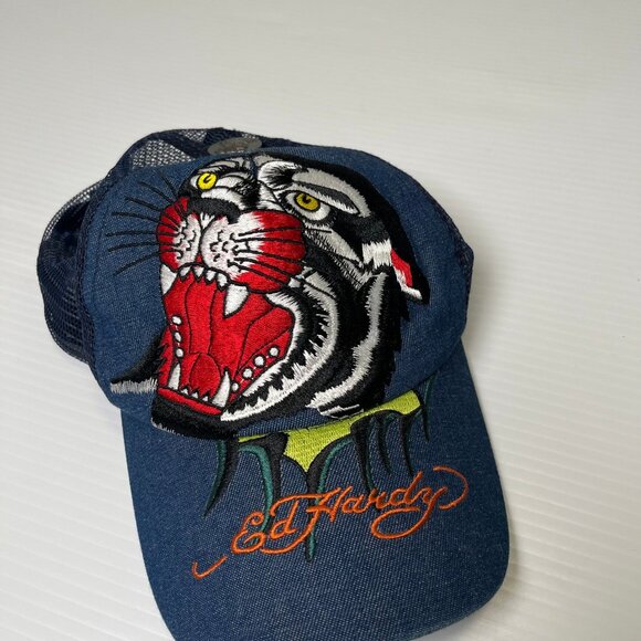 Y2K Ed Hardy Denim Trucker Hat - Picture 3 of 7